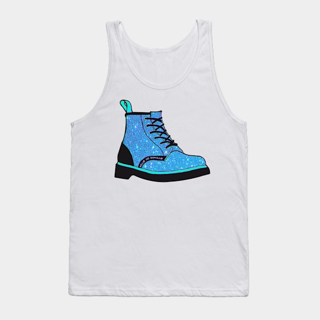 Glittery Sparkly Blue Boot Tank Top by ROLLIE MC SCROLLIE